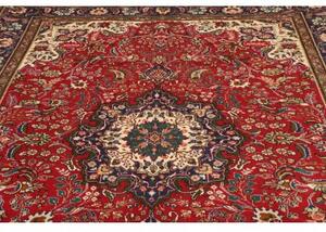 Tappeto Tabriz Medaglione Floreale Rosso Blu 200x303 Cm