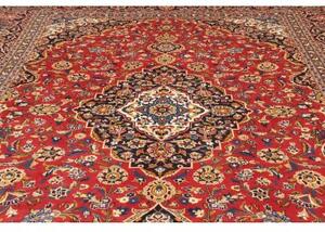 Tappeto Ardakan Medaglione Floreale Rosso Blu Scuro 292x402 Cm