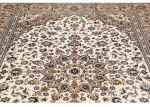 Tappeto Kashan Medaglione Floreale Beige Avorio 200x300 Cm