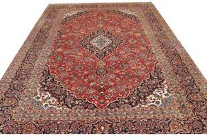 Tappeto Ardakan Medaglione Floreale Rosso Blu Scuro 250x358 Cm