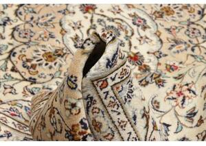 Tappeto Kashan Medaglione Floreale Avorio Blu 204x320 Cm