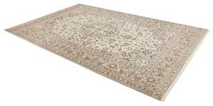 Tappeto Kashan Medaglione Floreale Avorio Blu 204x320 Cm