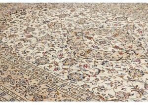 Tappeto Kashan Medaglione Floreale Avorio Blu 204x320 Cm