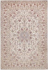 Tappeto Kashan Medaglione Floreale Avorio Bordeaux 248x358 Cm