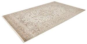 Tappeto Kashan Medaglione Floreale Avorio Blu 204x320 Cm