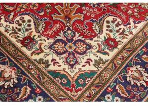Tappeto Tabriz Medaglione Floreale Rosso Blu 200x303 Cm