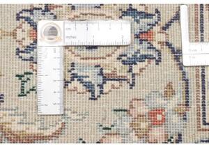 Tappeto Kashan Medaglione Floreale Avorio Blu Notte 195x290 Cm