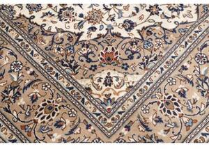 Tappeto Kashan Medaglione Floreale Beige Avorio 200x300 Cm