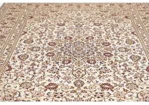 Tappeto Kashan Medaglione Floreale Avorio Bordeaux 248x358 Cm