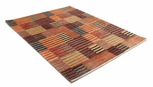 Tappeto Mosaic Geometrico Rosso Mattone Blu Scuro 153x203 Cm