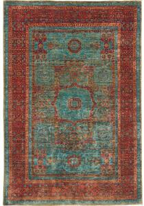 Tappeto Kairo Geometrico Rosso Mattone Turchese 124x182 Cm