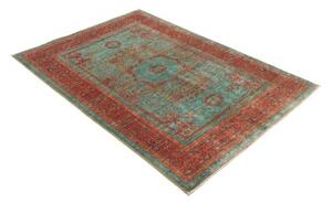 Tappeto Kairo Geometrico Rosso Mattone Turchese 124x182 Cm