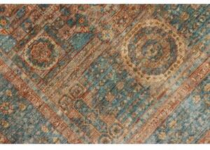 Tappeto Kairo Geometrico Blu Petrolio Ruggine 99x153 Cm