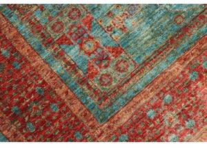 Tappeto Kairo Geometrico Rosso Mattone Turchese 124x182 Cm