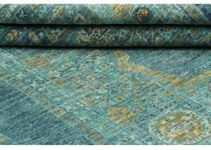 Tappeto Kairo Stilizzato Verde Petrolio Ocra 120x186 Cm