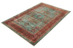 Tappeto Kairo Geometrico Rosso Mattone Turchese 124x182 Cm