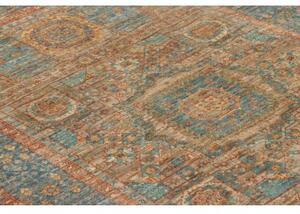 Tappeto Kairo Geometrico Blu Petrolio Ruggine 99x153 Cm