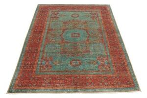 Tappeto Kairo Geometrico Rosso Mattone Turchese 124x182 Cm