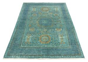 Tappeto Kairo Stilizzato Verde Petrolio Ocra 120x186 Cm