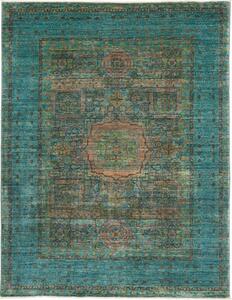 Tappeto Kairo Geometrico Verde Petrolio Corallo 156x200 Cm