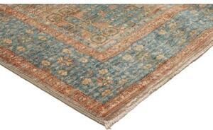 Tappeto Kairo Geometrico Blu Petrolio Ruggine 99x153 Cm