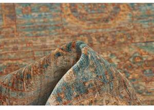 Tappeto Kairo Geometrico Blu Petrolio Ruggine 99x153 Cm