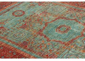 Tappeto Kairo Geometrico Rosso Mattone Turchese 124x182 Cm