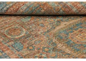 Tappeto Kairo Geometrico Blu Petrolio Ruggine 99x153 Cm
