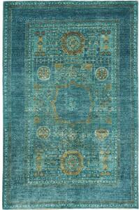 Tappeto Kairo Stilizzato Verde Petrolio Ocra 120x186 Cm
