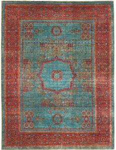 Tappeto Kairo Geometrico Turchese Rosso 177x235 Cm