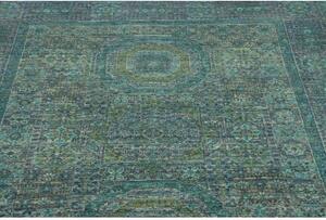 Tappeto Kairo Stilizzato Verde Petrolio Ocra 150x193 Cm