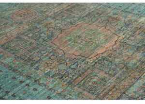 Tappeto Kairo Geometrico Verde Petrolio Corallo 156x200 Cm