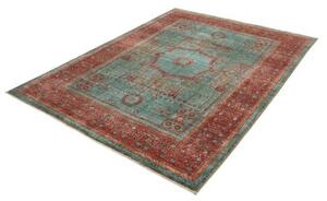 Tappeto Kairo Geometrico Turchese Rosso 177x235 Cm