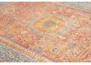 Tappeto Kairo Stilizzato Rosso Mattone Blu Avio 151x206 Cm