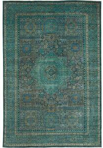 Tappeto Kairo Stilizzato Verde Petrolio Ocra 201x308 Cm