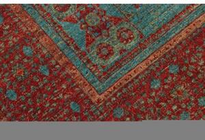 Tappeto Kairo Geometrico Turchese Rosso 177x235 Cm