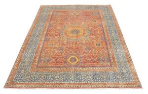 Tappeto Kairo Stilizzato Rosso Mattone Blu Avio 151x206 Cm