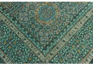 Tappeto Kairo Stilizzato Verde Petrolio Ocra 201x308 Cm