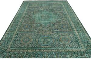 Tappeto Kairo Stilizzato Verde Petrolio Ocra 201x308 Cm