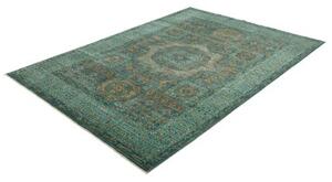 Tappeto Kairo Stilizzato Verde Petrolio Ocra 169x236 Cm