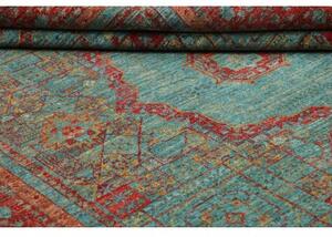 Tappeto Kairo Geometrico Turchese Rosso 177x235 Cm