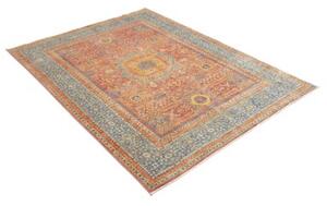 Tappeto Kairo Stilizzato Rosso Mattone Blu Avio 151x206 Cm