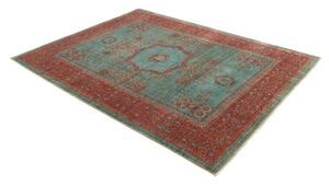 Tappeto Kairo Geometrico Turchese Rosso 177x235 Cm