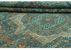 Tappeto Kairo Stilizzato Verde Petrolio Ocra 169x236 Cm