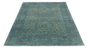 Tappeto Kairo Stilizzato Verde Petrolio Ocra 150x193 Cm