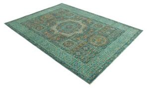 Tappeto Kairo Stilizzato Verde Petrolio Ocra 169x236 Cm