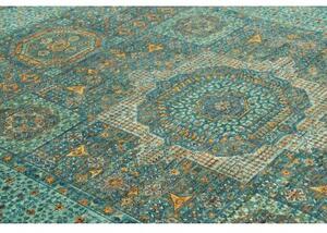 Tappeto Kairo Stilizzato Verde Petrolio Ocra 169x236 Cm