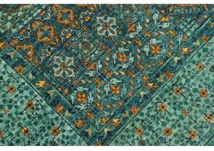 Tappeto Kairo Stilizzato Verde Petrolio Ocra 169x236 Cm
