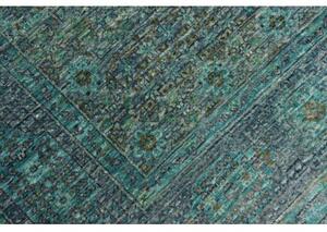 Tappeto Kairo Stilizzato Verde Petrolio Ocra 150x193 Cm