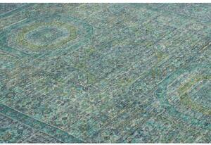 Tappeto Kairo Stilizzato Verde Petrolio Ocra 150x193 Cm